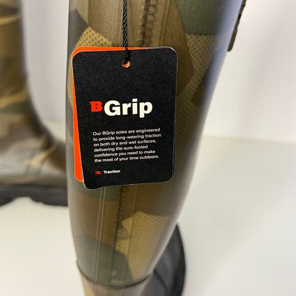 Bass Outdoor Field Rain Boot Size US 7 Green Camo Knee High Techwear Utility New - Picture 6 of 15